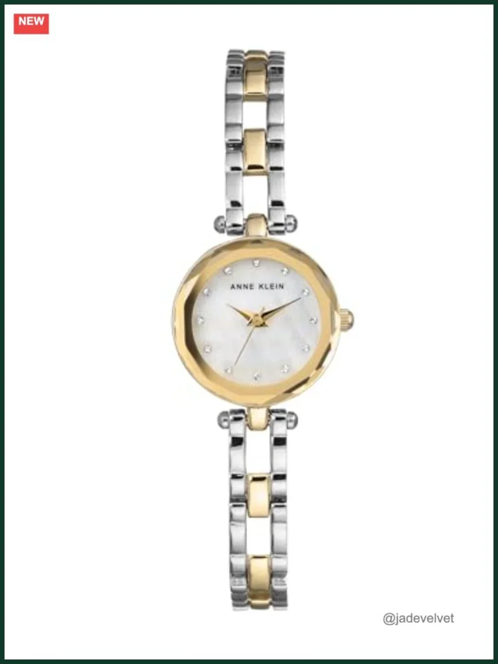 Anne Klein Crystal Accented Two-Tone Bracelet Watch Japanese Quartz